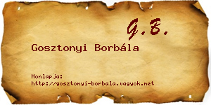 Gosztonyi Borbála névjegykártya